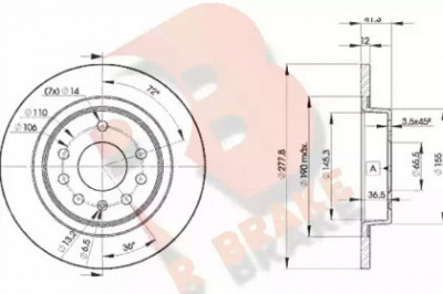 R BRAKE 78rbd29115 -  Тормозной диск